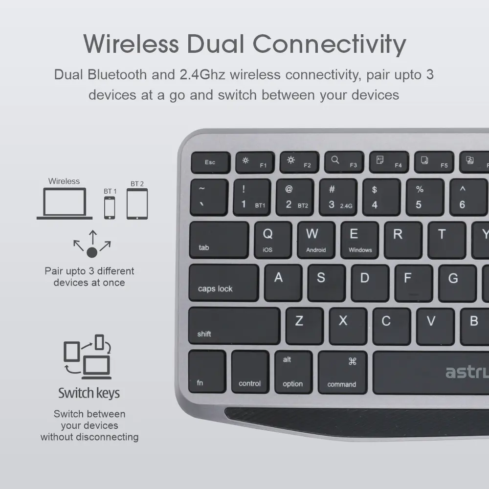 Wireless Keyboard Multi Mode + Touchpad – KT210 4